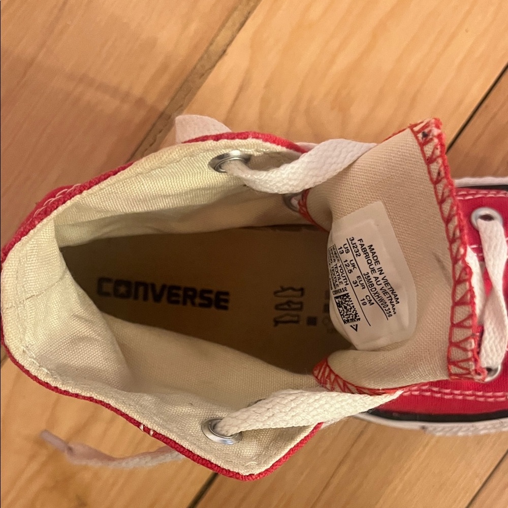 Converse Kids Red High-Top Sneakers - Picture 5 of 8